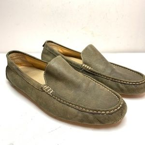 COLE HAAN Olive Green Leather Loafers Shoes sz 10